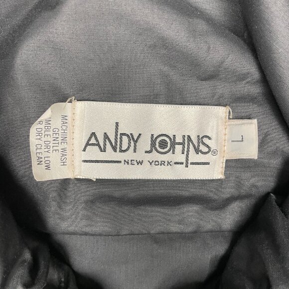 VTG Women's‎ ANDY JOHNS Windbreaker Black Nylon - Size Large - Picture 5 of 14
